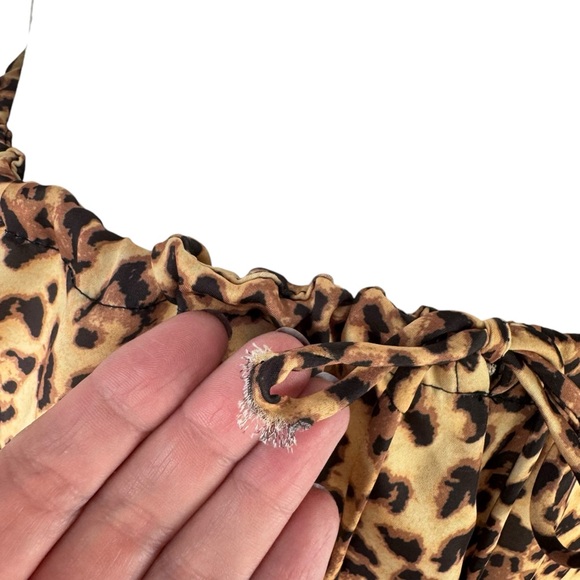 NWT RESA Jojo Mini Dress in Paris Leopard Cheetah Cutout Open Back Tie Small S - Picture 6 of 14
